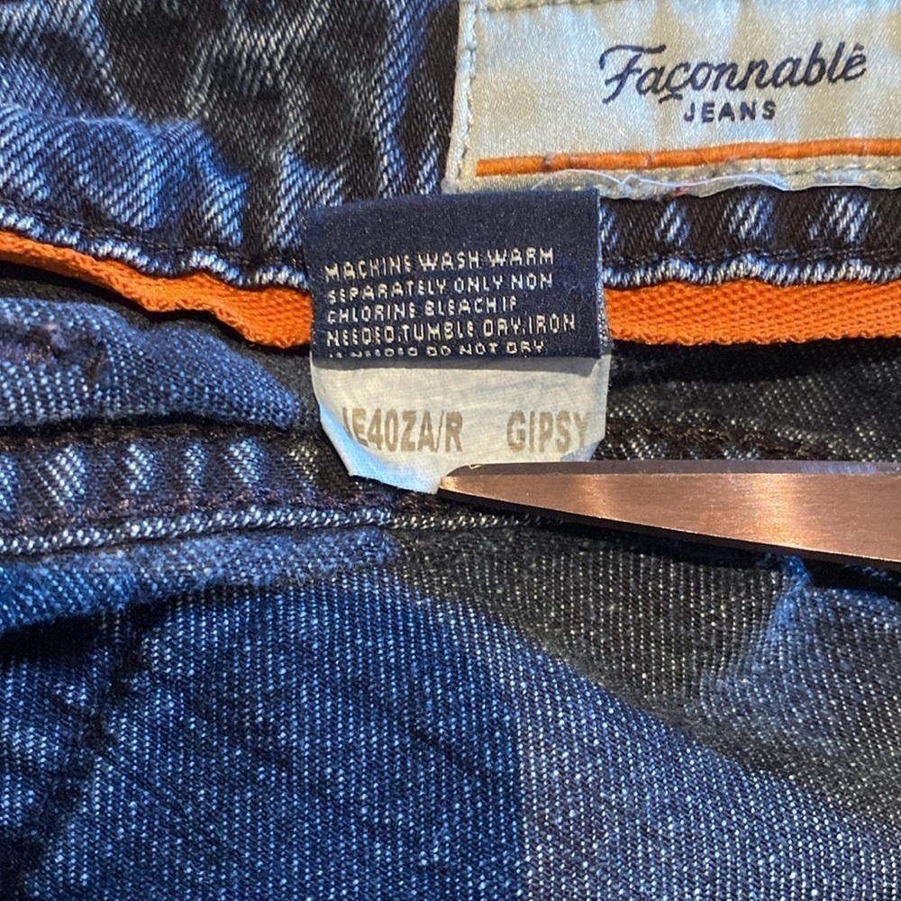 Faconnable Modele F40 Gipsy Straight Leg Raw Hem Jeans Blue W32 x L28 - Picture 5 of 10